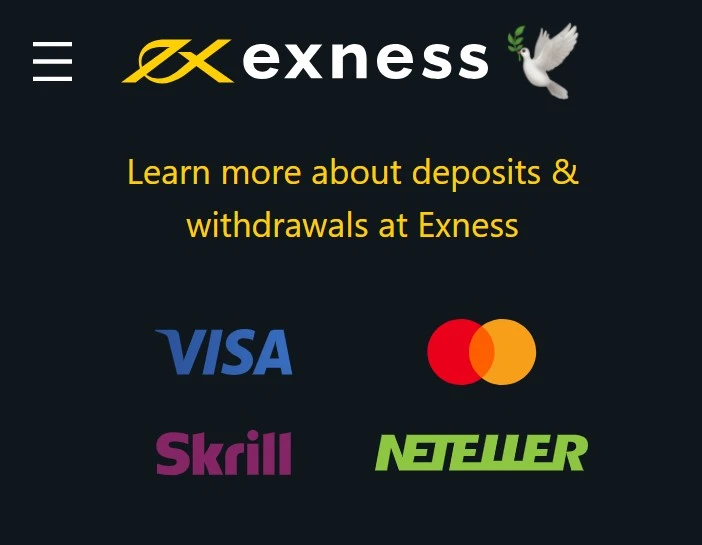 Exness deposits and withdrawals.