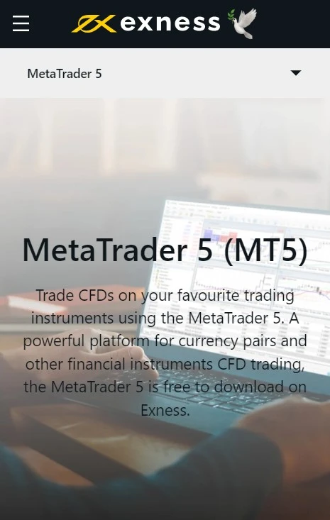 Exness MetaTrader 5 platform