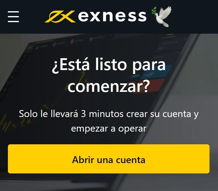 Registro en Exness - Abrir cuenta de operaciones.