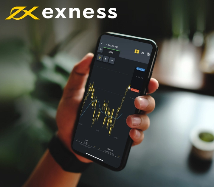 Trading with Exness on Mobile.