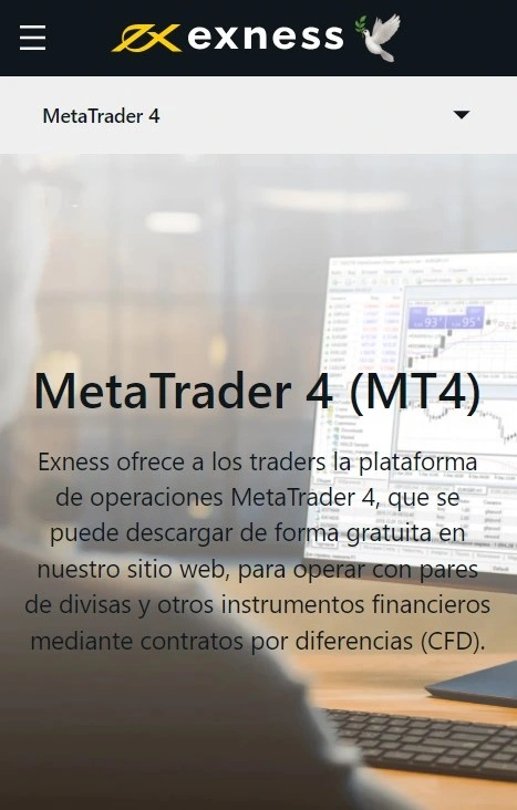 Exness MetaTrader 4 para Android e iOS