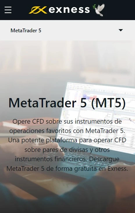 Exness MetaTrader 5 para WIndows y MacOS