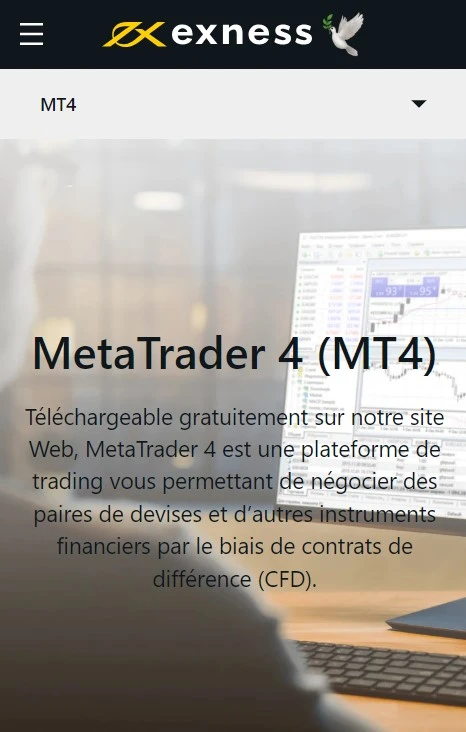 Exness MetaTrader 4 pour Android et iOS