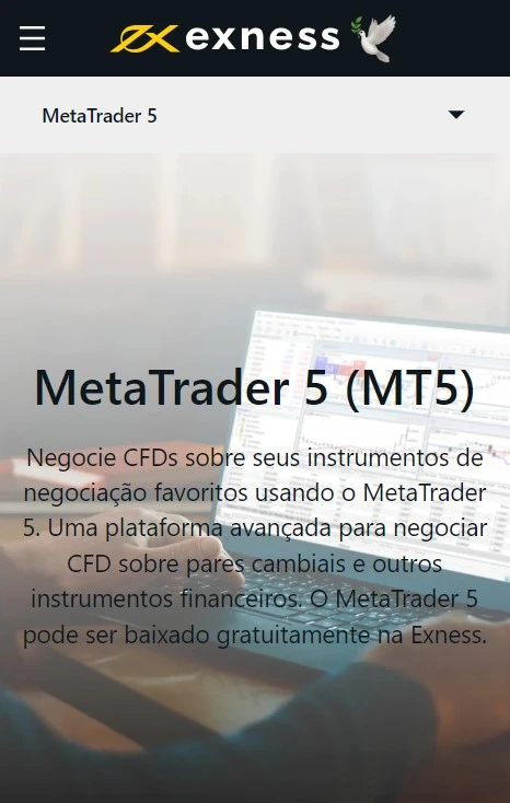 Exness MetaTrader 5 para Windows e MacOS