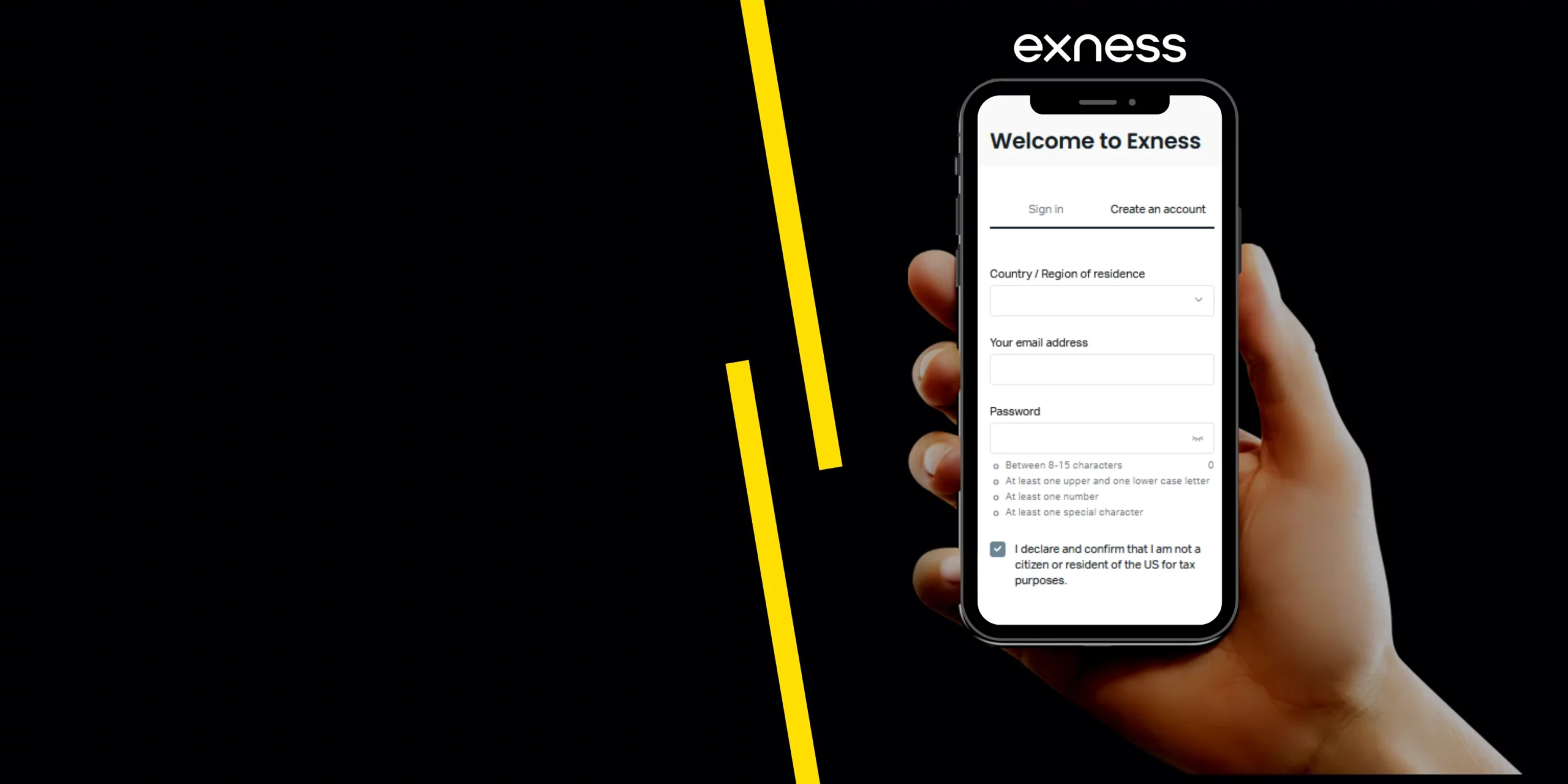 Abra una cuenta comercial de Exness
