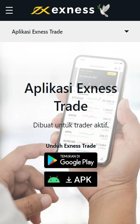 Aplikasi perdagangan Exness